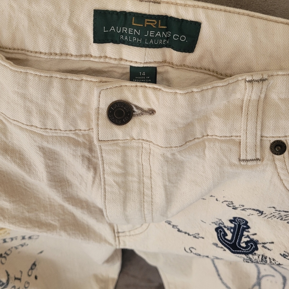 Ralph Lauren jeans, size 14, marfil white color.